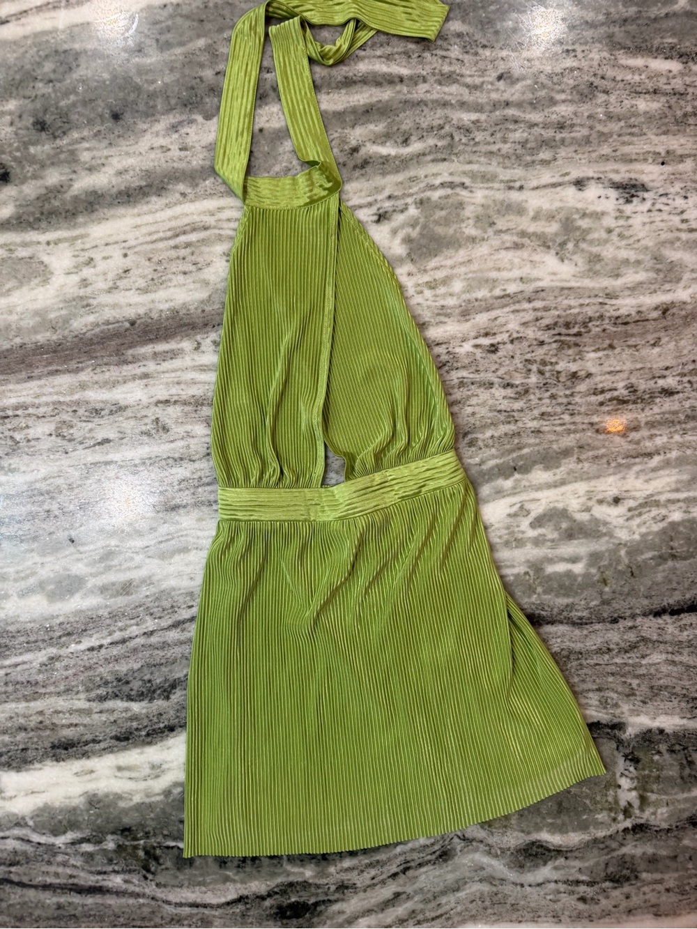 NWT Sincerely Jules Backless Halter Mini Dress in Lime Green Size XS